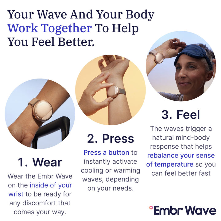 Issviva x Embr Wave® Smart Cooling & Warming Bracelet Rose Gold