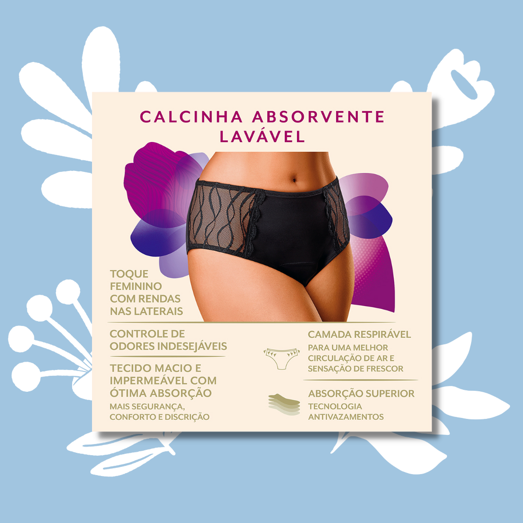 TENA Calcinha Lavável PRETA
