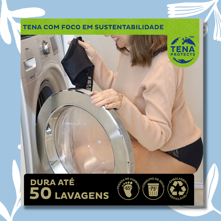 TENA Calcinha Lavável PRETA