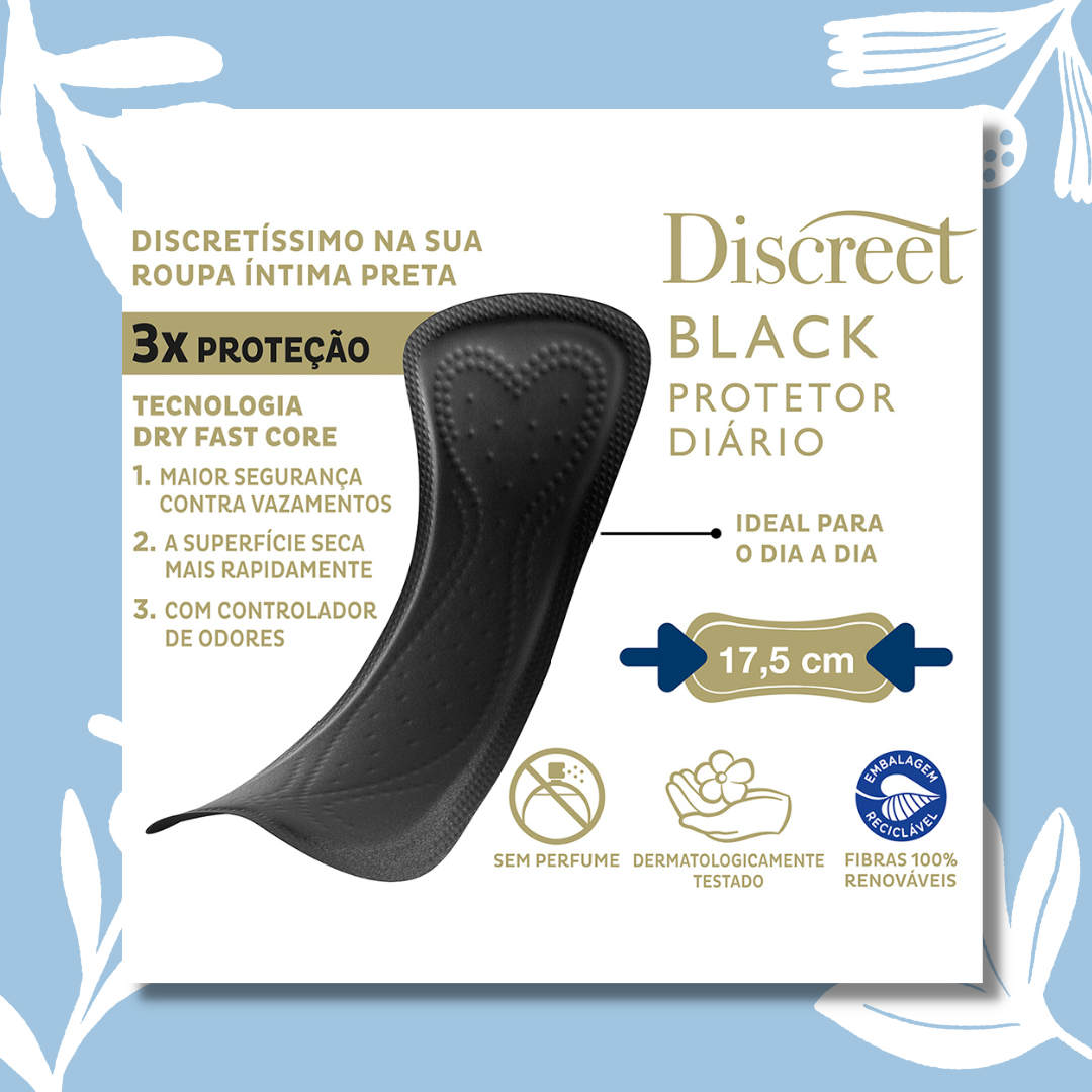 Protetor Diário TENA Discreet Black Ultra Mini